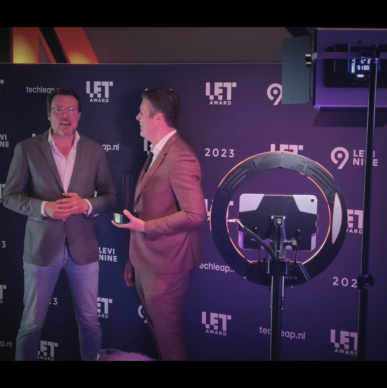 Prins Constantijn van Oranje bij onze Light Ring photobooth tijdens de LET Award 2023