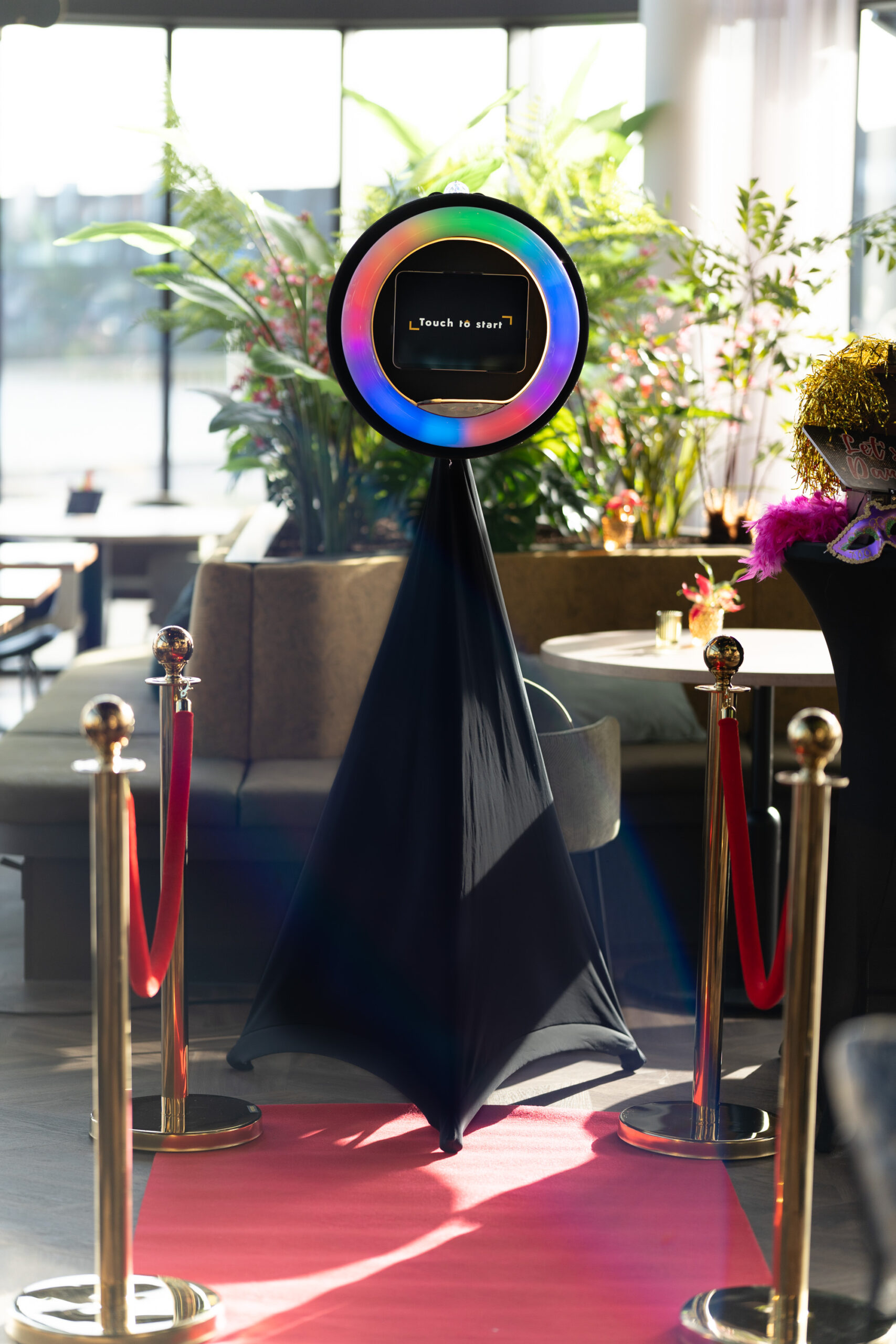 Light Ring photobooth in actie op een feest