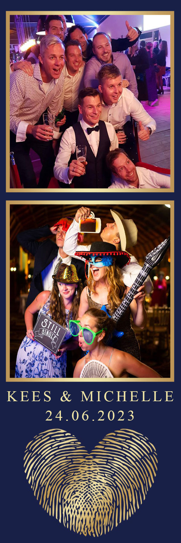 Fotostrip met namen en datum