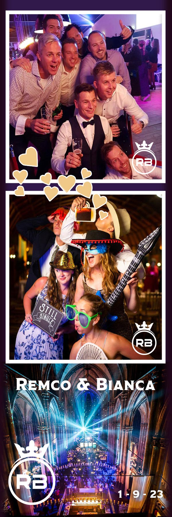 Fotostrip in trouwstijl